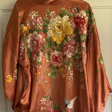 Load image into Gallery viewer, Long satin tan kimono