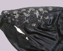 Load image into Gallery viewer, Black silk embroidered Gown