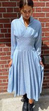 Load image into Gallery viewer, 40's brocade blue dress