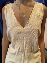 Load image into Gallery viewer, Peach embroidered silk bias cut gown