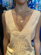 Load image into Gallery viewer, Peach embroidered silk bias cut gown