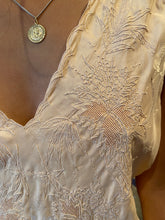 Load image into Gallery viewer, Peach embroidered silk bias cut gown