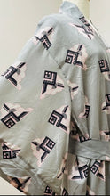 Load image into Gallery viewer, Art Deco grey/pink dressing gown
