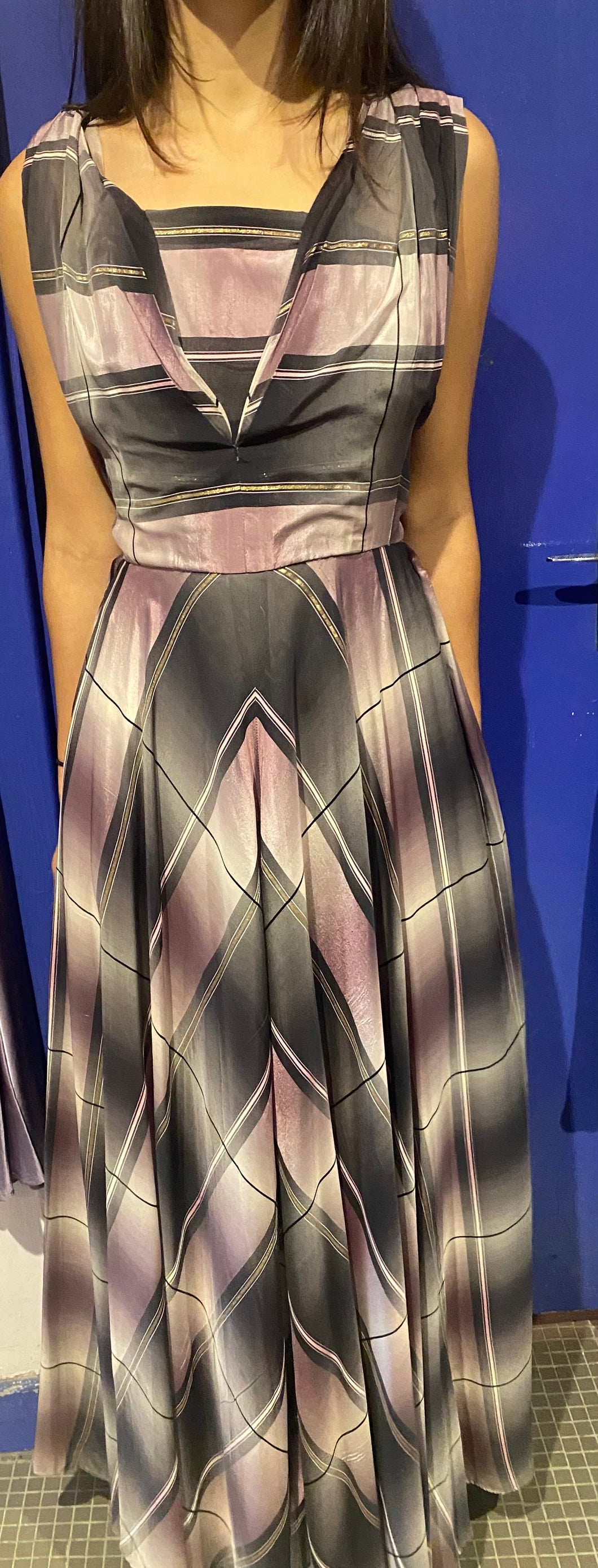 40’s Taffetta Gown L