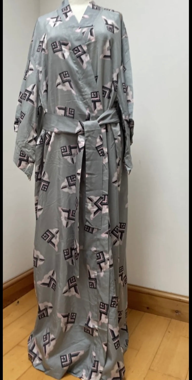 Art Deco grey/pink dressing gown