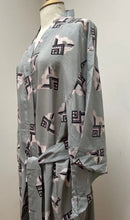 Load image into Gallery viewer, Art Deco grey/pink dressing gown
