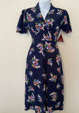 Load image into Gallery viewer, Seamstress of Bloomsbury Navy floral frock
