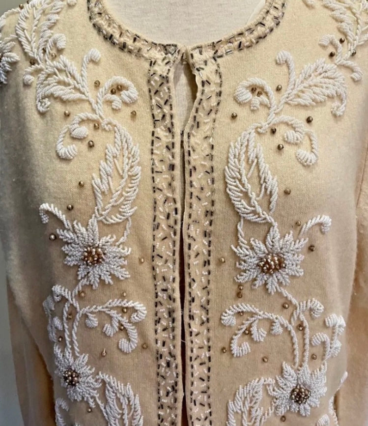 Vintage American 50’s beaded cardy