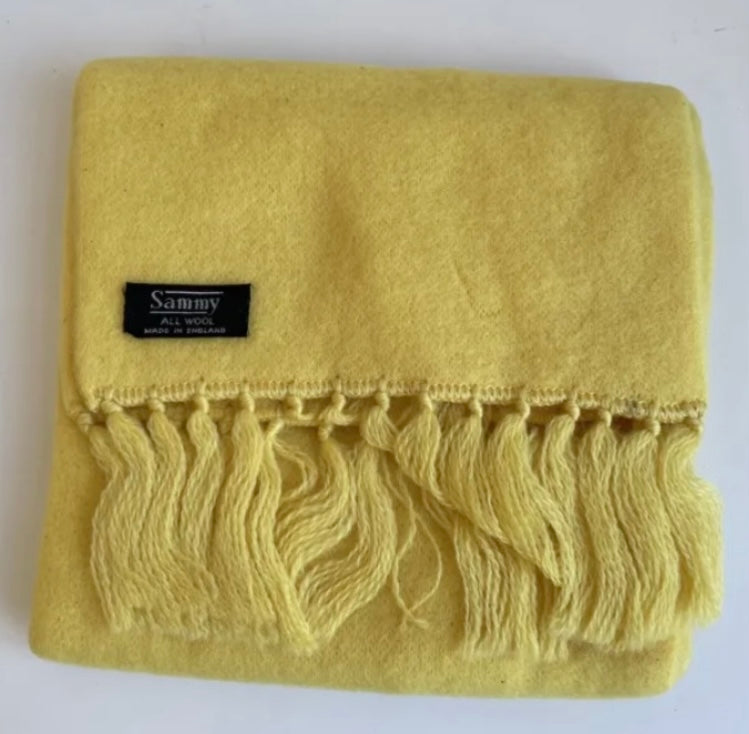 Sammy yellow wool fringed