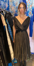 Load image into Gallery viewer, Black Grecian style vintage dress
