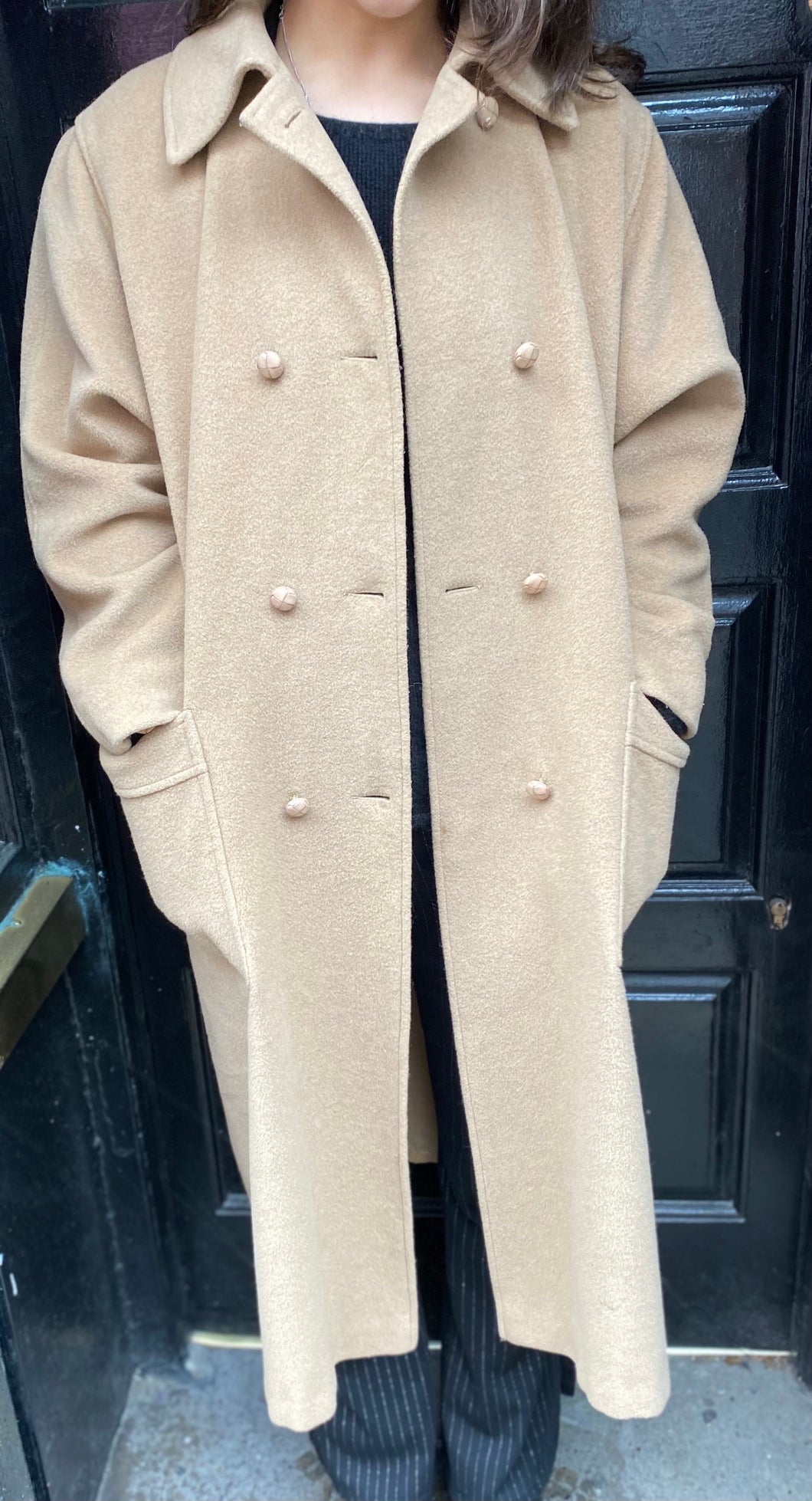 Beige cashmere mix coat