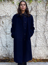 Load image into Gallery viewer, Burberry camelhair/wool navy coat
