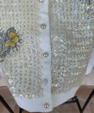 Load image into Gallery viewer, Sequin white vintage cardy
