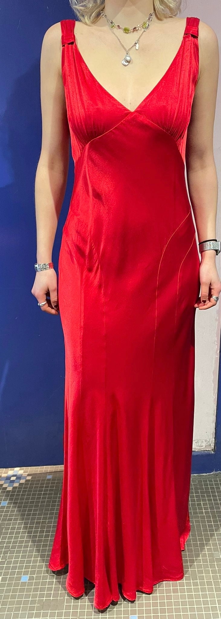 Red bias cut Ghost gown