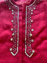 Load image into Gallery viewer, Wool red Beaded jacket
