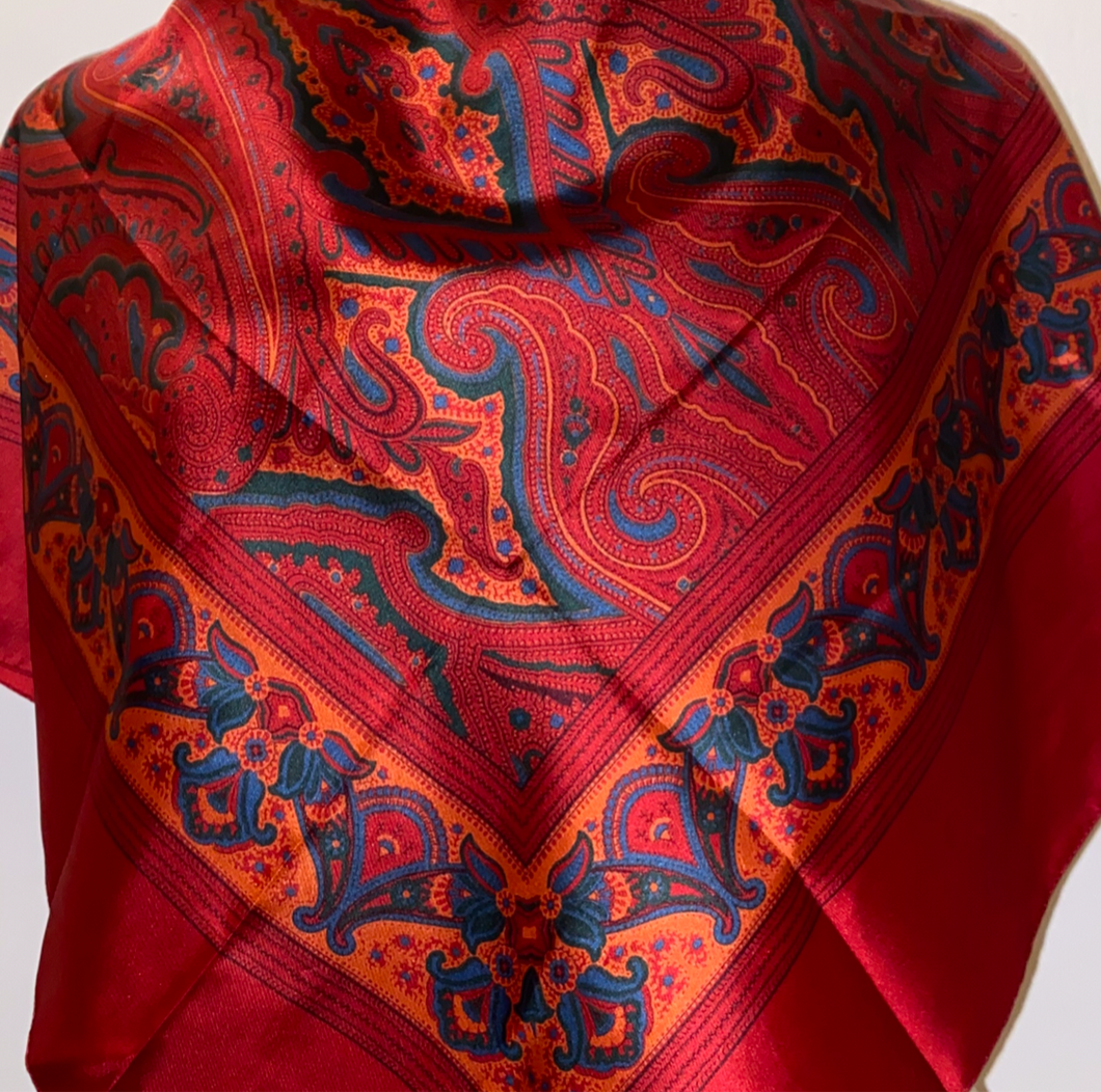 Paisley red silk unworn -