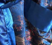 Load image into Gallery viewer, Brocade blue dressing gown
