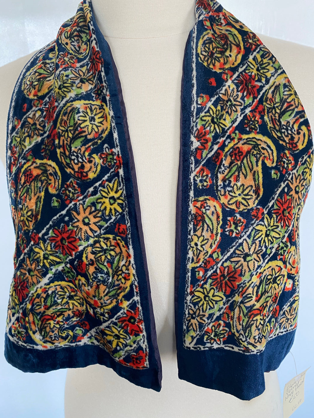 Velvet floral 40’s cravat Scarf