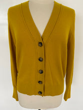 Load image into Gallery viewer, J. Crew mustard V cashmere cardy
