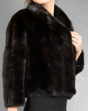 Load image into Gallery viewer, Dark brown mink bolero
