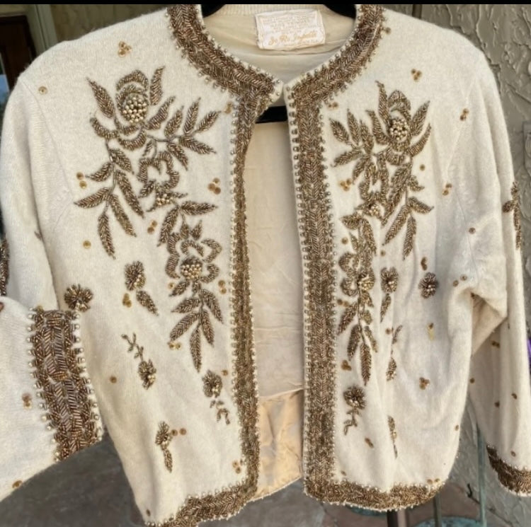 Beaded cream cardy