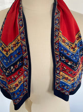 Load image into Gallery viewer, Silk vintage 40’s colourful “cravat”  scarf
