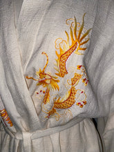 Load image into Gallery viewer, Raw silk white embroidered kimono
