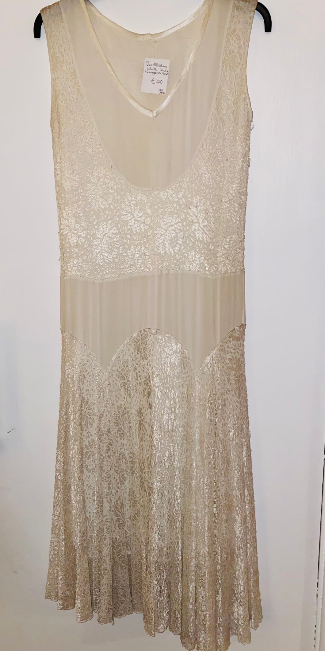 20’s white lace and chiffon dress