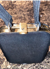 Load image into Gallery viewer, Small cordé black handbag
