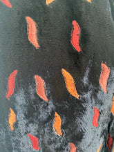 Load image into Gallery viewer, Velvet black 40’s print cravat scarf
