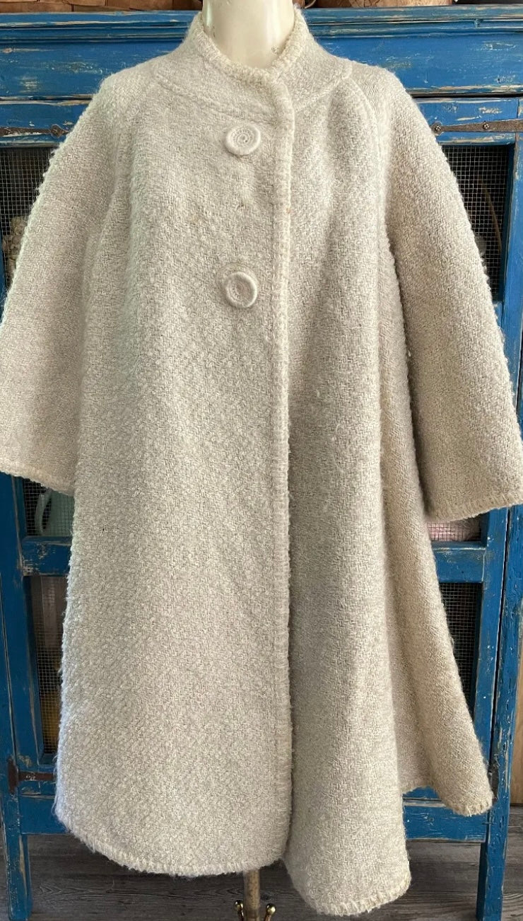 Reversible 50’s wool coat with scarf