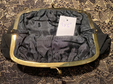 Load image into Gallery viewer, Black bag with gold and diamanté trim
