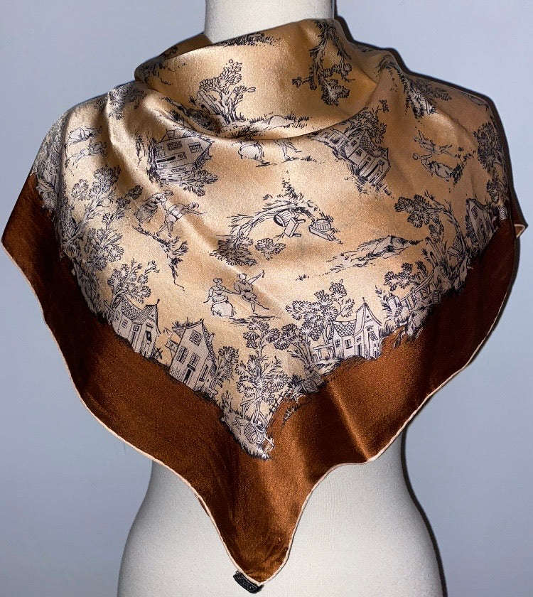 Vintage silk French scarf