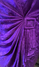 Load image into Gallery viewer, 1980&#39;s purple silk wrap over dress
