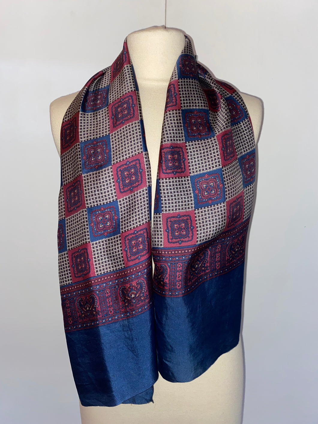 Pure silk mans wide scarf