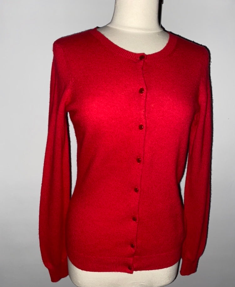 Ellen Tracey Red cashmere cardy.