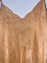 Load image into Gallery viewer, Exquisite peach silk embroidered night gown/ slip / dress
