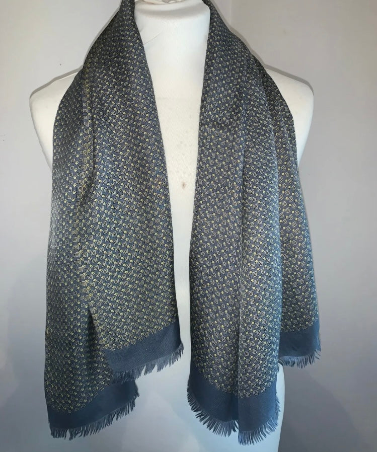 Silk vintage wide scarf