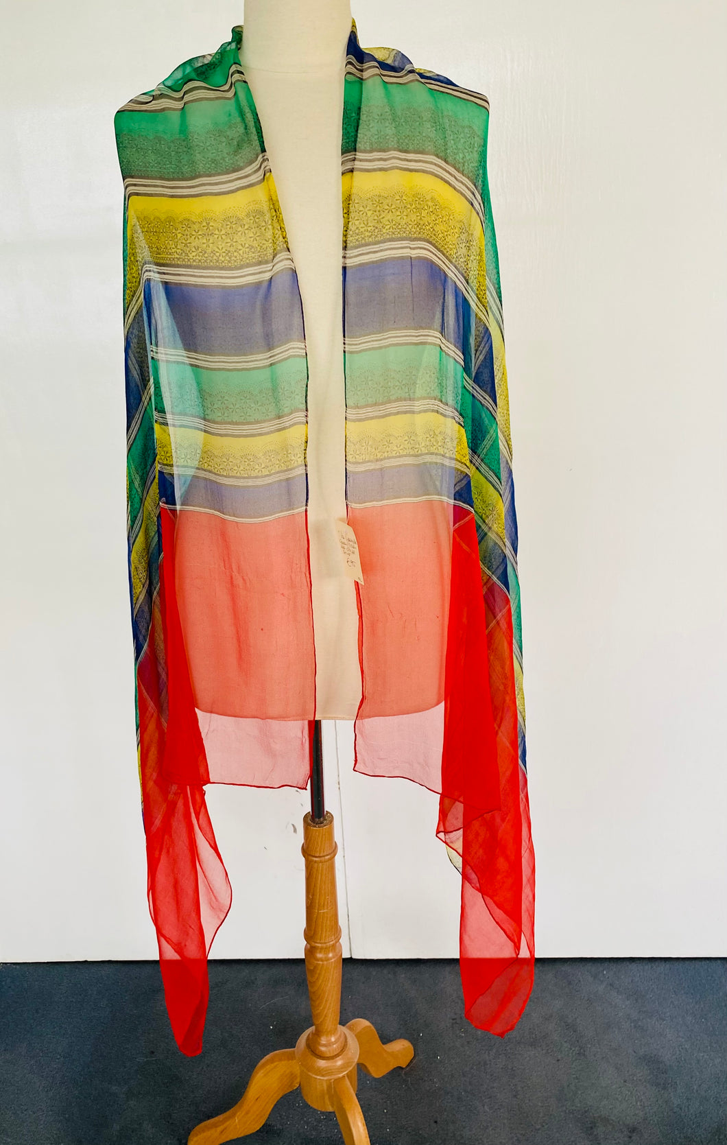 Multicoloured silk georgette stole