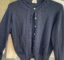 Load image into Gallery viewer, Black beaded cashmere cardy

