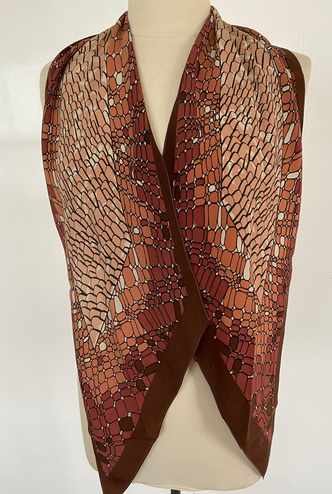 Vintage silk pointed scarf