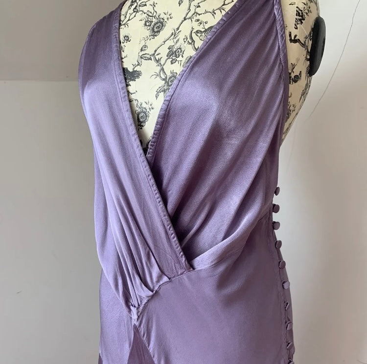 Ghost mauve satin bias cut gown