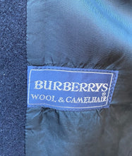 Load image into Gallery viewer, Burberry camelhair/wool navy coat
