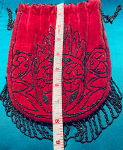 Load image into Gallery viewer, Red velvet cut steel evening purse

