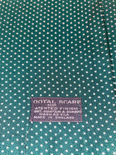 Load image into Gallery viewer, Tootal green polka dot tasselled scarf
