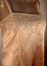 Load image into Gallery viewer, Peach silk  20’s Lacey slip
