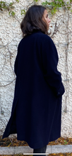 Load image into Gallery viewer, Burberry camelhair/wool navy coat

