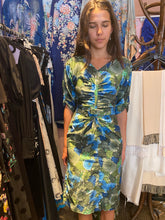 Load image into Gallery viewer, Ruched glazed cotton vintage dress
