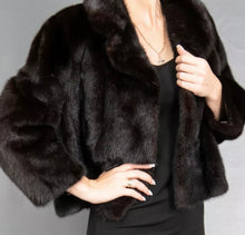 Load image into Gallery viewer, Dark brown mink bolero
