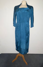 Load image into Gallery viewer, Moiré blue cocktail dress
